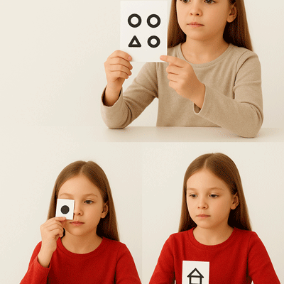 дівчинка на зоровій терапії